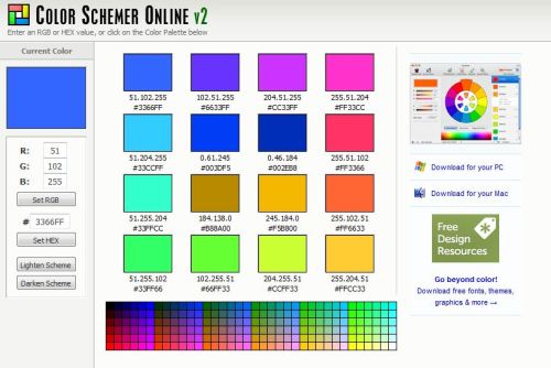 Color Schemer Online - Useful colour picker.